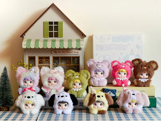 Nommi Baby Series Plush Blind Box Figures Adorable Collectible Pendant for Bags & Keys, Modern Home Decoration