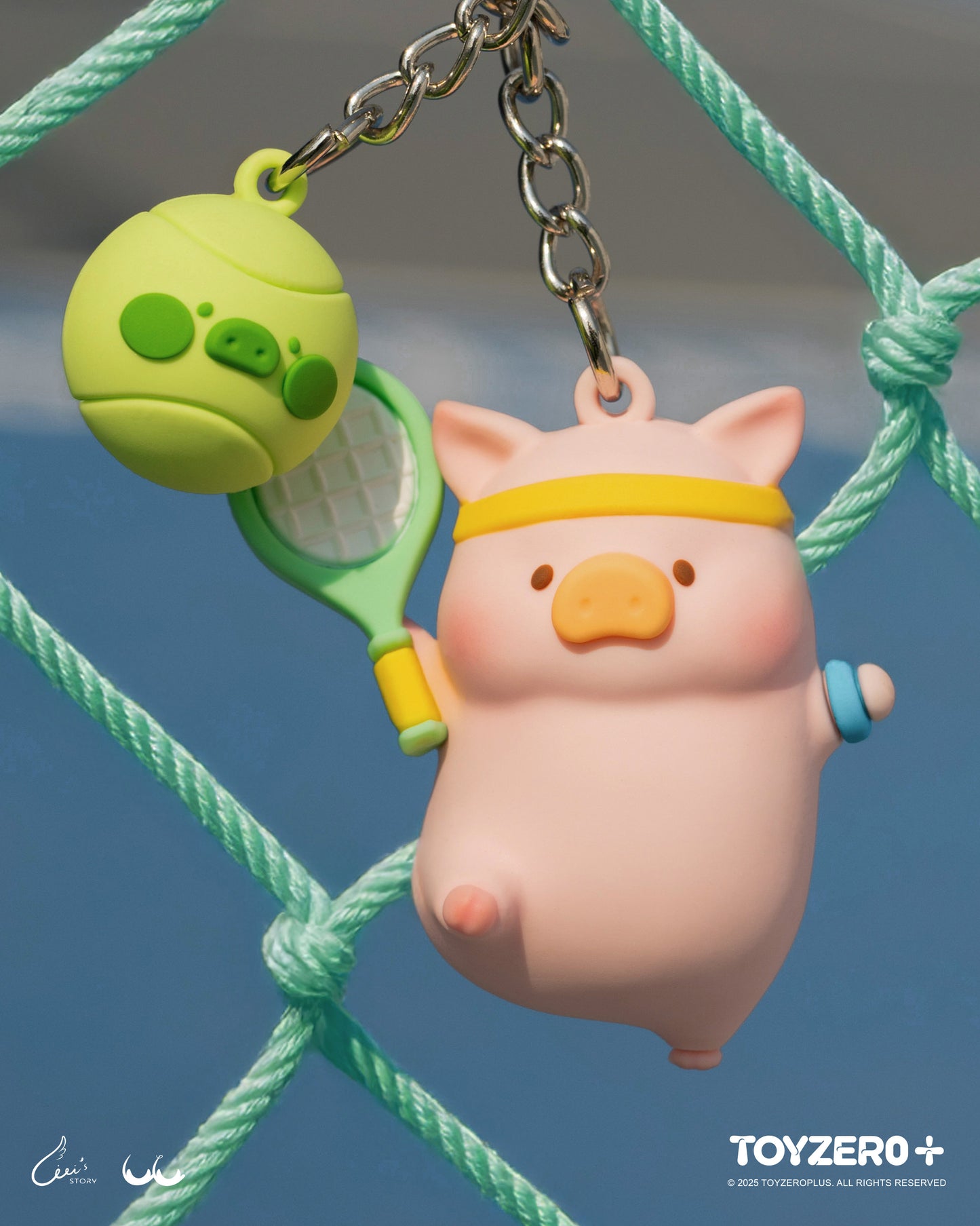 Lulu The Piggy Tennis Pig Series1 Keychain Pendant