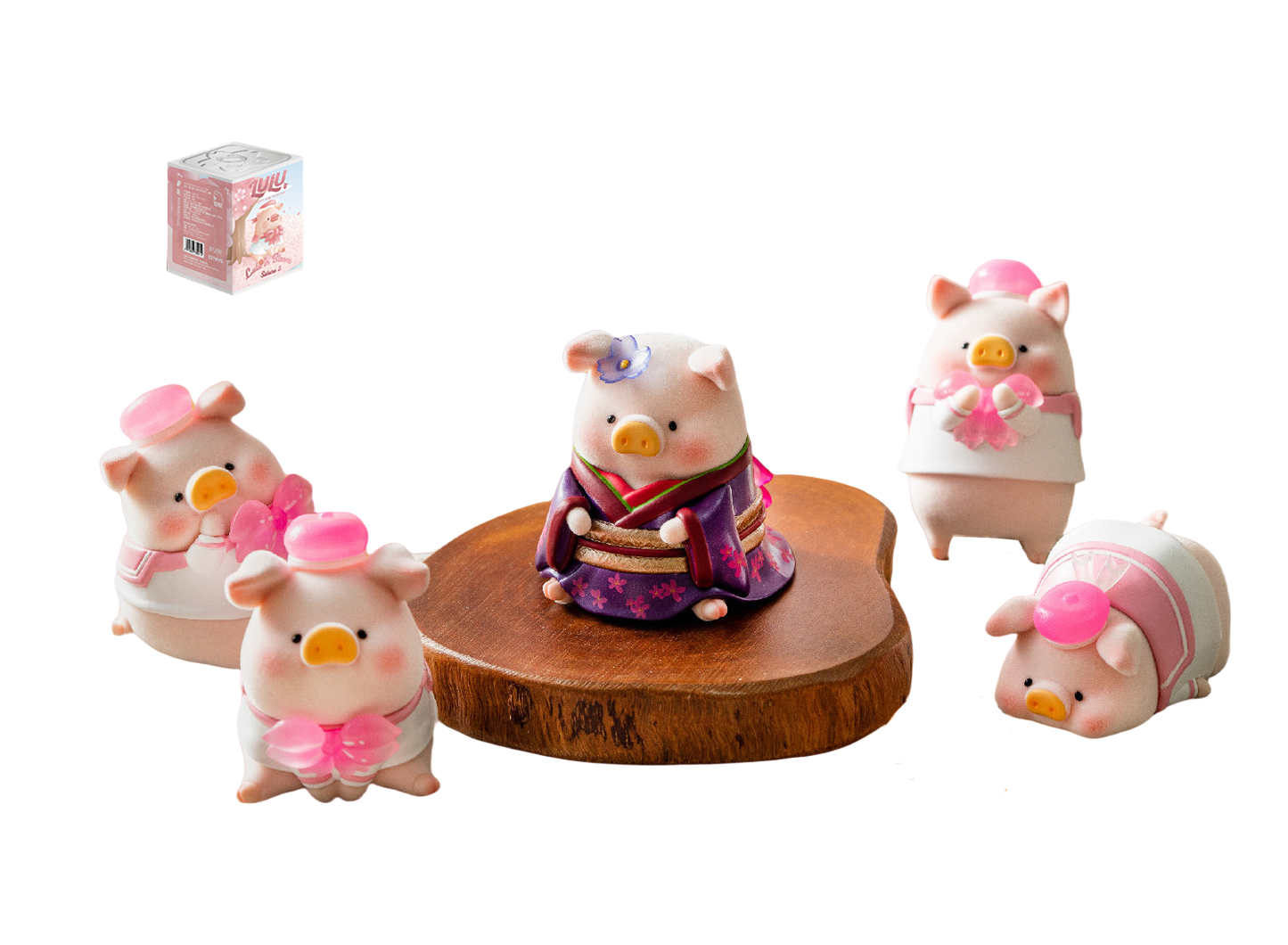 Lulu The Piggy in Bloom Sakura Series Cute Pig Blind Box Figures Collectible Toys Kawaii Birthday Gifts