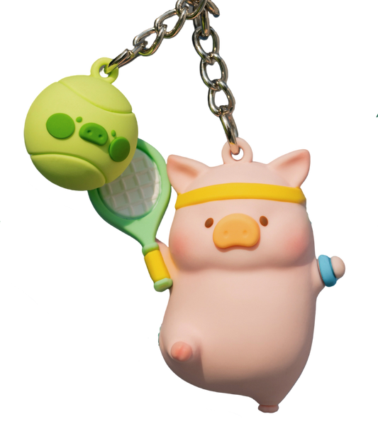 Lulu The Piggy Tennis Pig Series1 Keychain Pendant