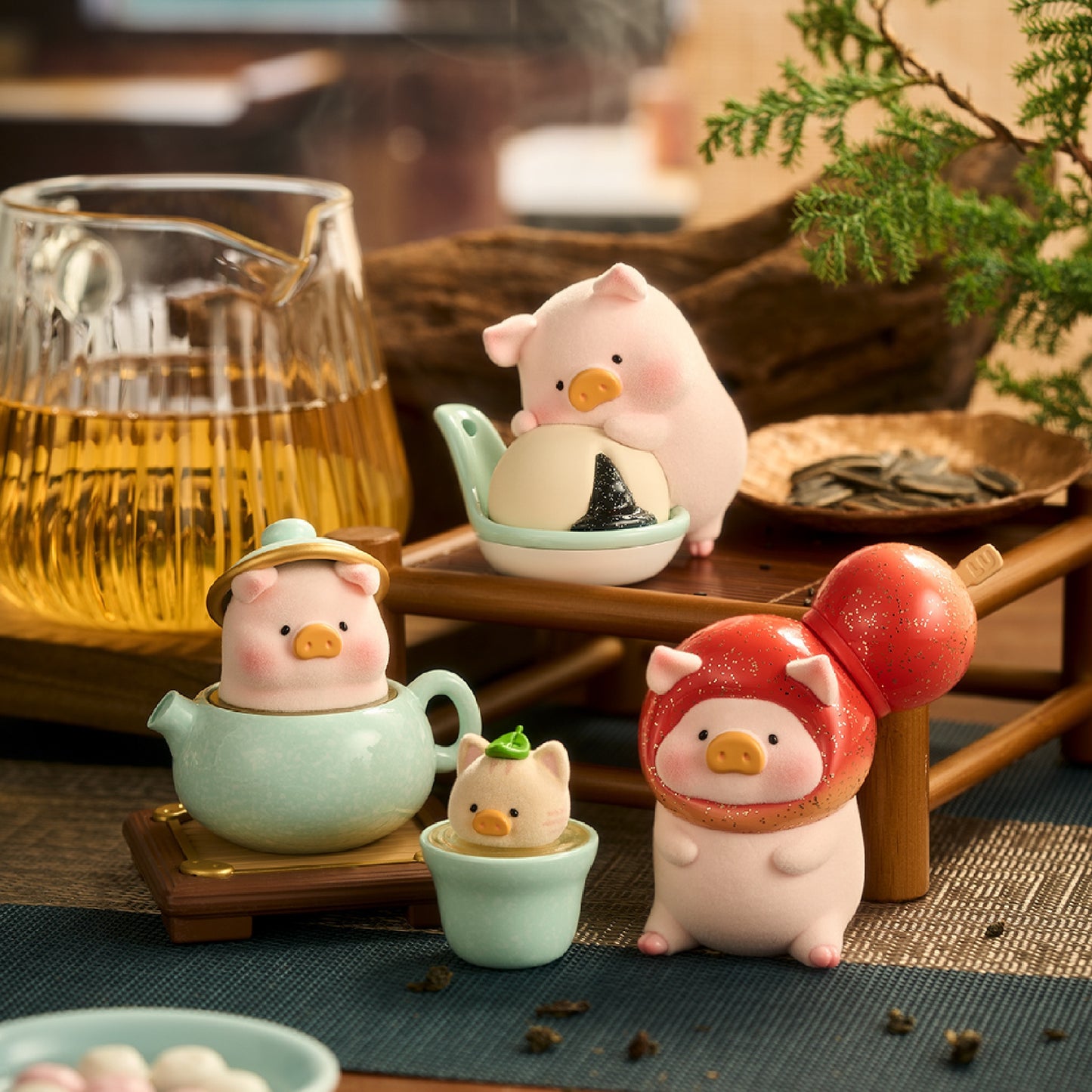 Lulu The Piggy Lu's Table Chinese Cuisine Restaurant Series Cute Pig Blind Box Figures Collectible Toys Birthday Gift