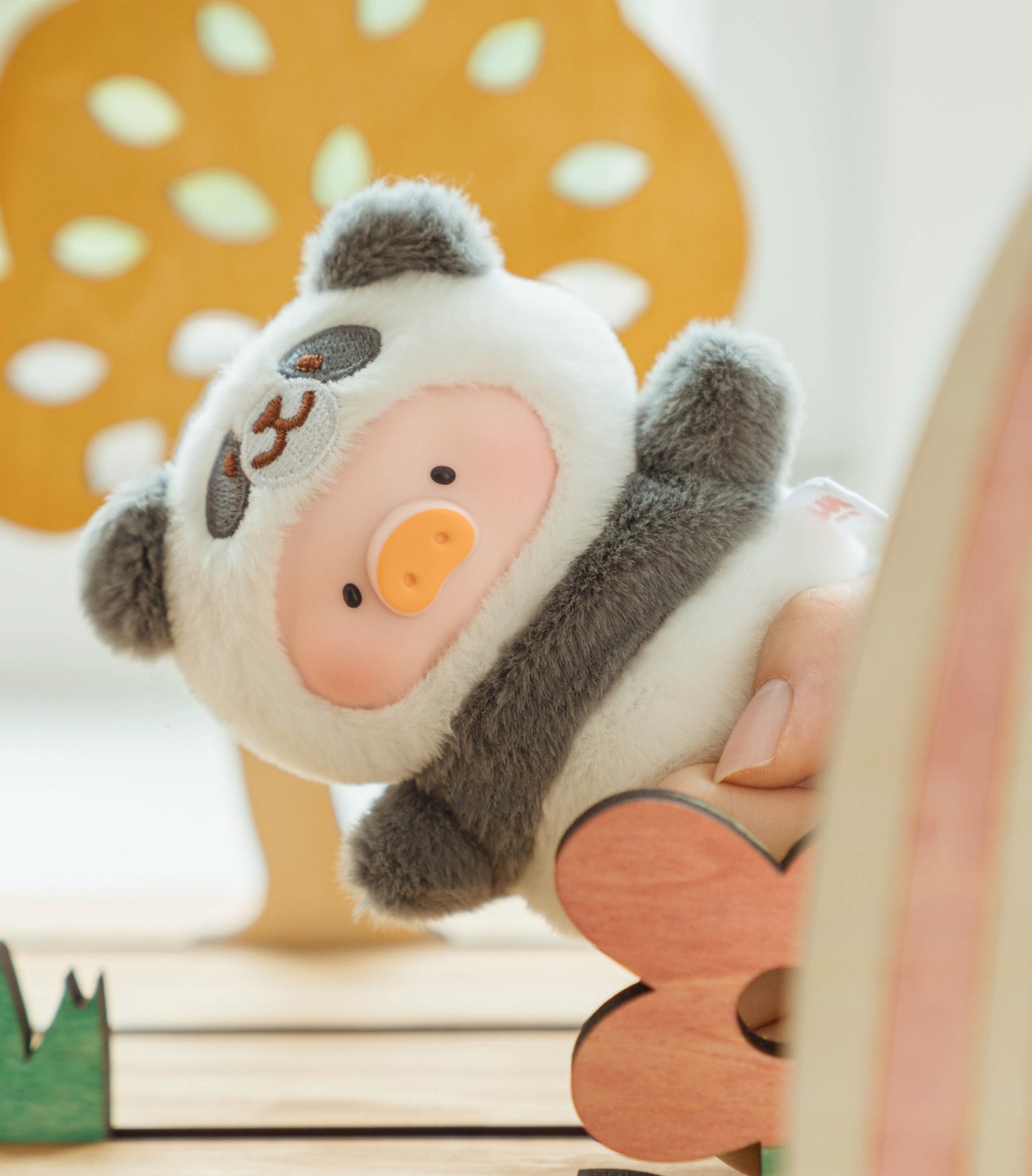 Lulu The Piggy Pig Animal Party Puppet Show Series Fingertip Plush Blind Box Figures Adorable Collectible Pendant for Bags & Keys, Modern Home Decoration