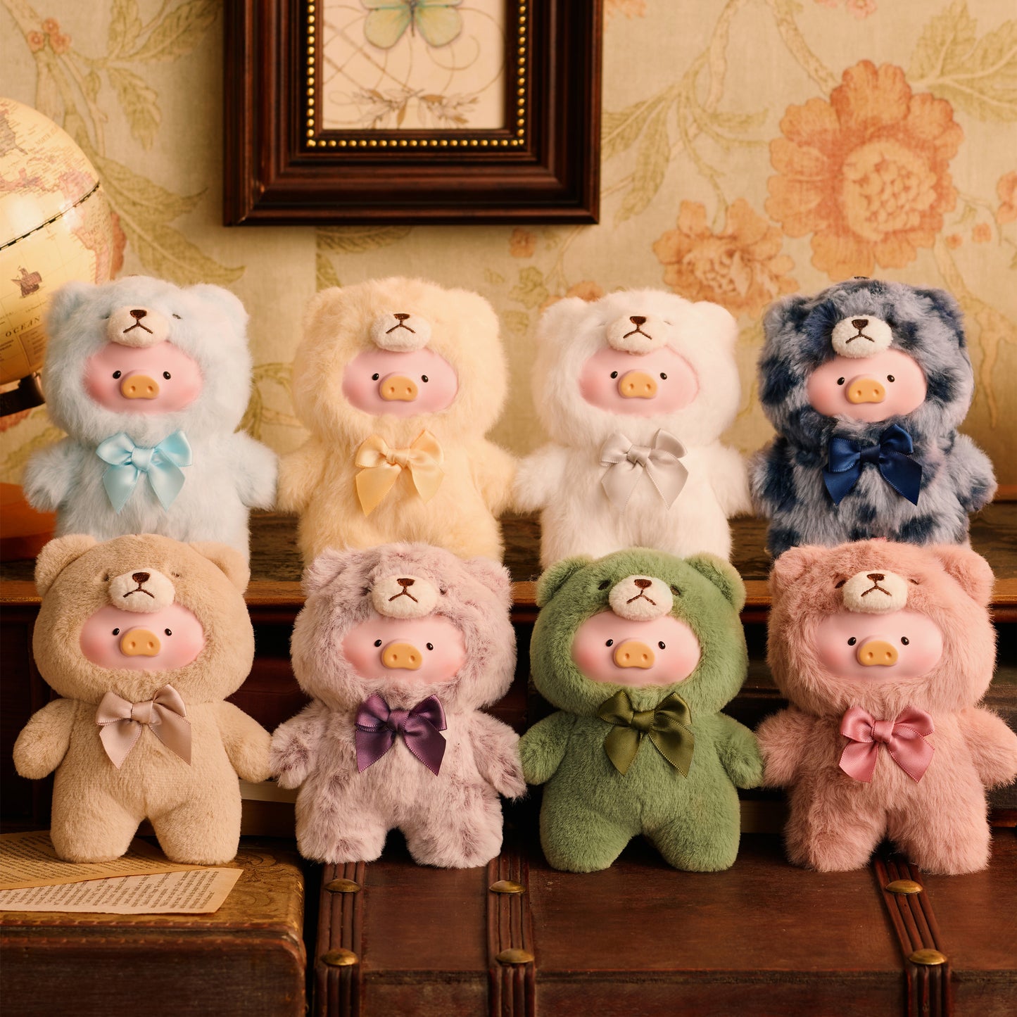 Lulu The Piggy Pig Vintage Bear Blind Box Figures Plush Pendant Cute Collectible Toys Birthday Gifts