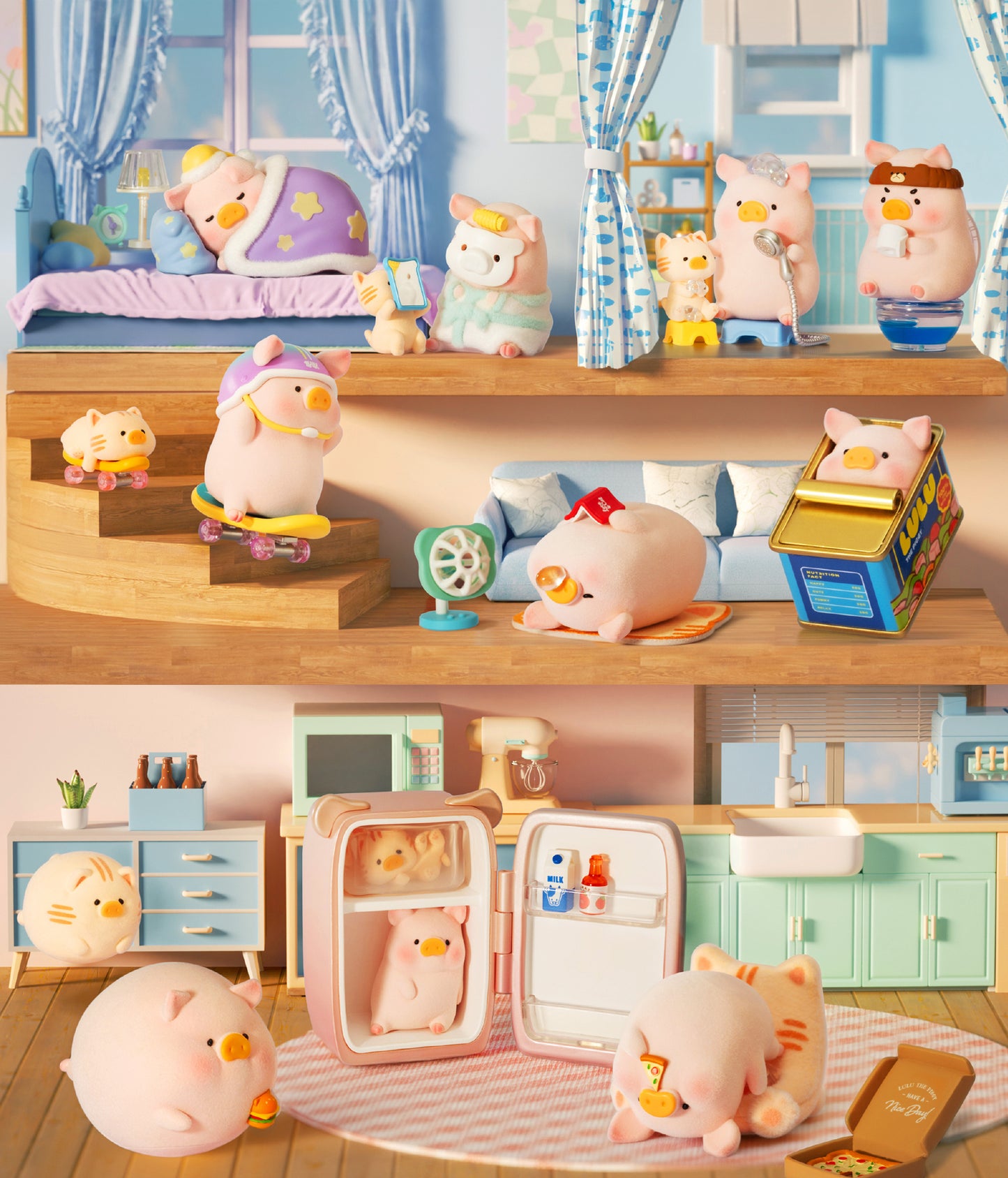 Lulu The Piggy Stay with You Series Cute Pig Figures Collectible Toys Kawaii Birthday Gifts