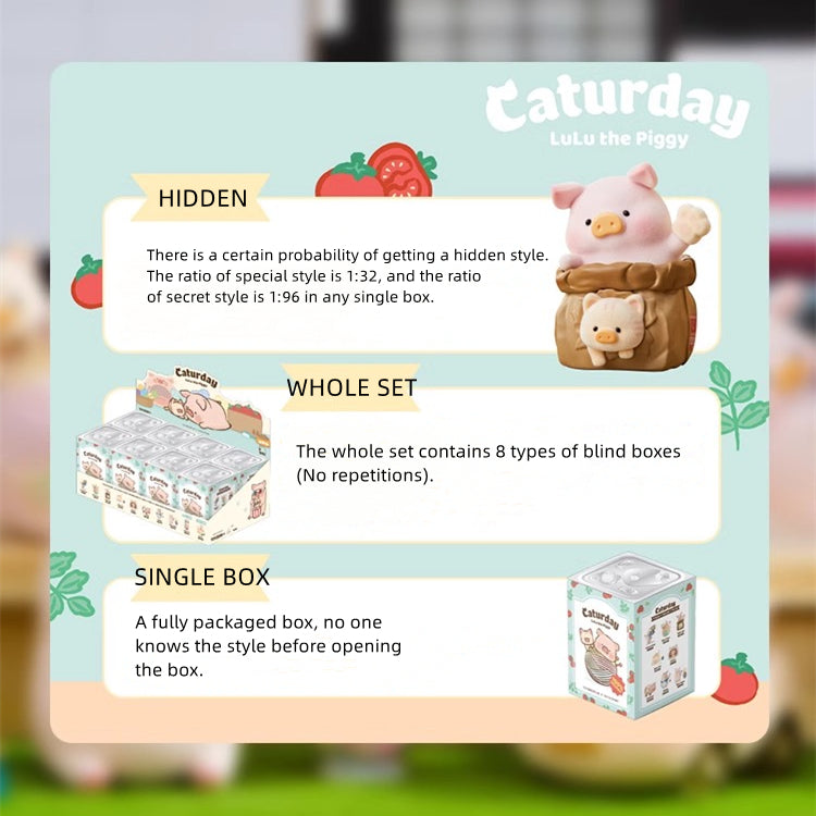Lulu The Piggy Caturday Series Cute Pig Blind Box Figures Collectible Toys Birthday Gift