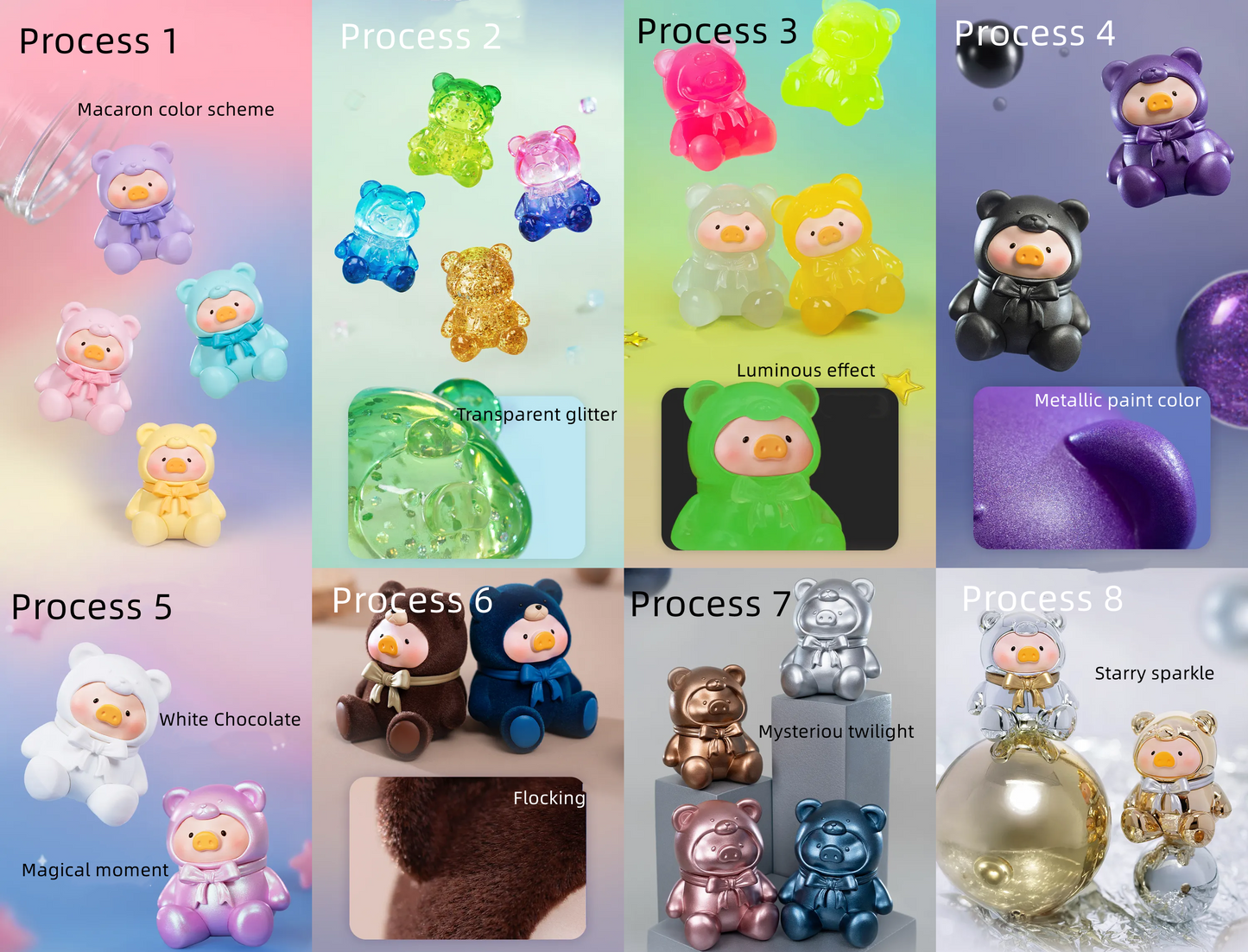 Lulu The Piggy Bear Mini Bean Blind Box Figures  Collection Blind Bags Cute Birthday Gifts