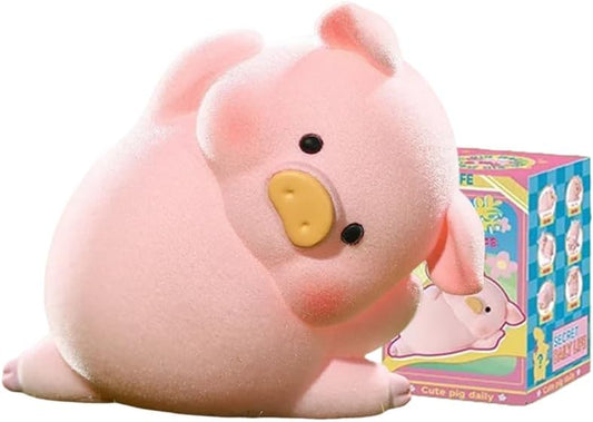 Flocking Cute Piggy Daily Life Pig Figurine Blind Box Bags Figures Collectible Toys Birthday Gifts