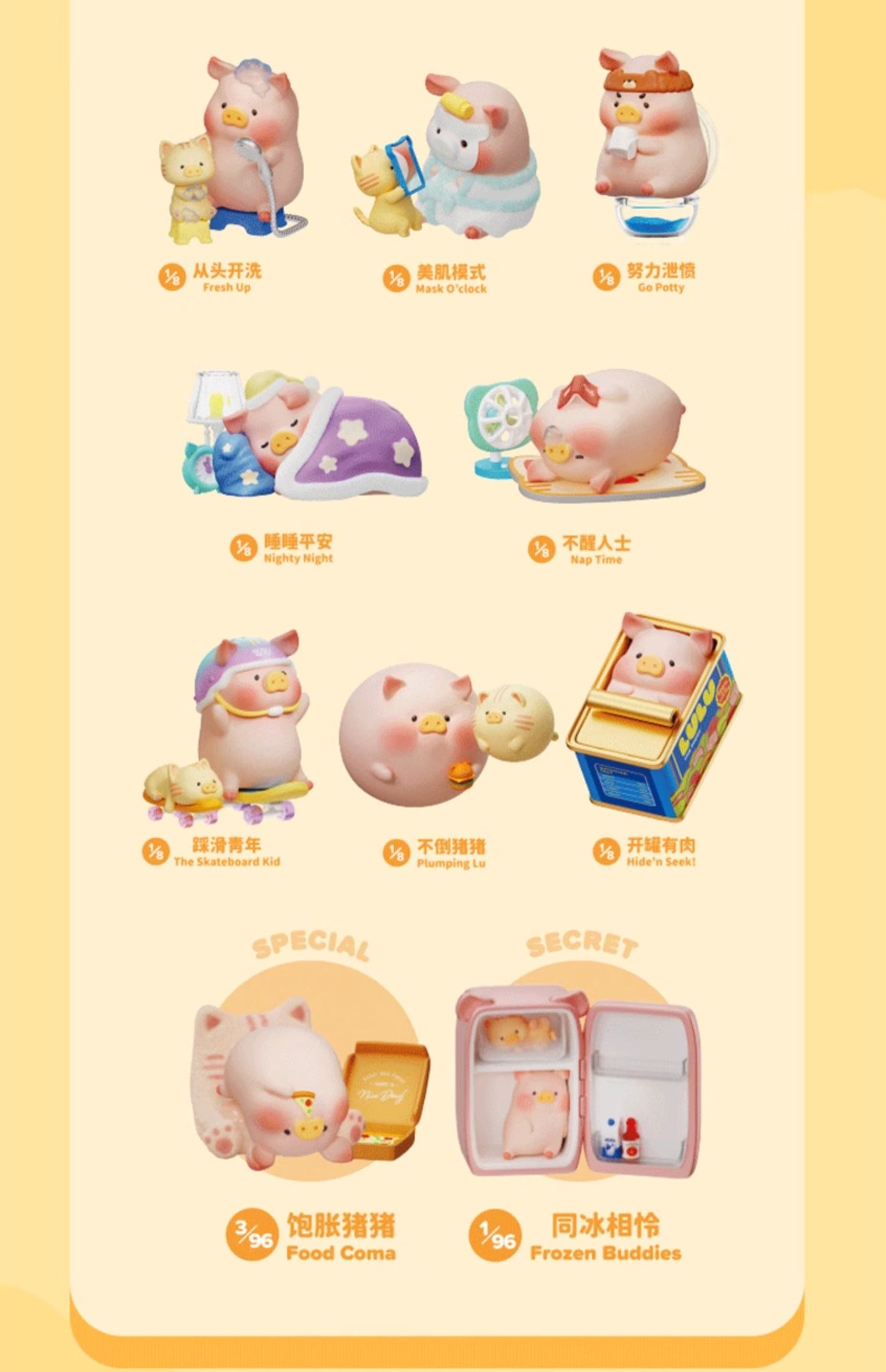 Lulu The Piggy Stay with You Series Cute Pig Figures Collectible Toys Kawaii Birthday Gifts