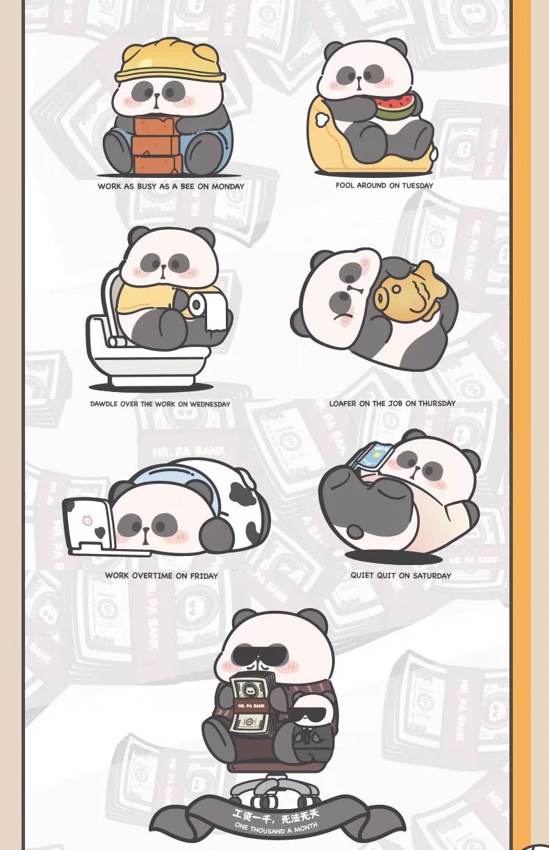 Mr.Pa Panda  Working Week Series Blind Box Figures Toys
