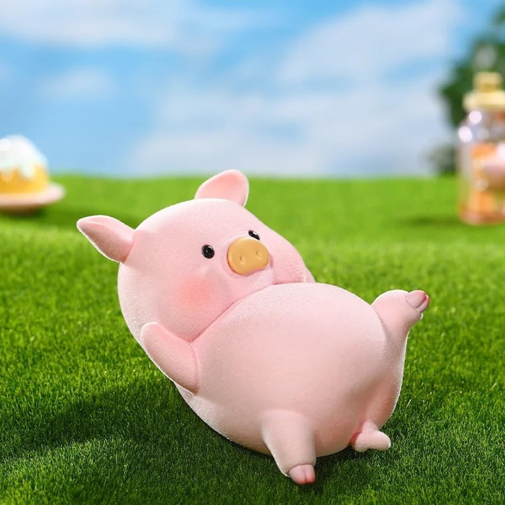 Flocking Cute Piggy Daily Life Pig Figurine Blind Box Bags Figures Collectible Toys Birthday Gifts