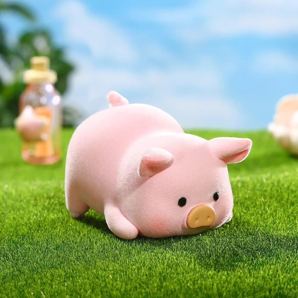 Flocking Cute Piggy Daily Life Pig Figurine Blind Box Bags Figures Collectible Toys Birthday Gifts
