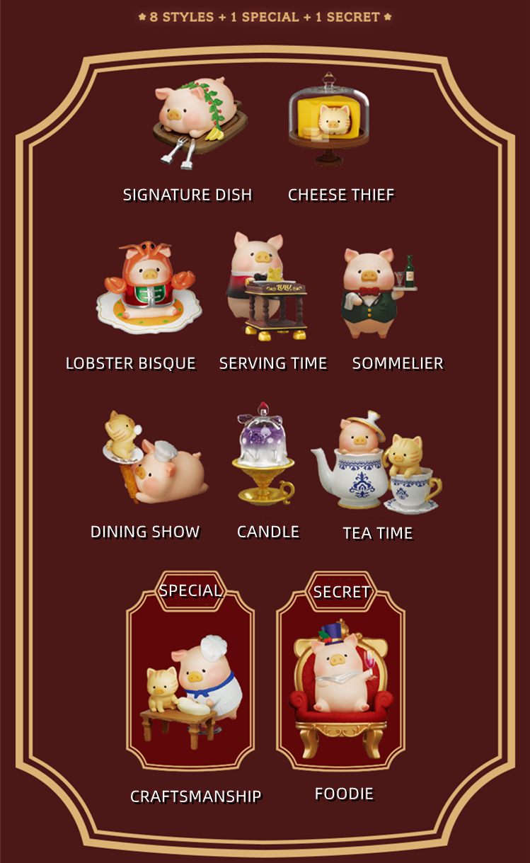 Lulu The Piggy Pigchelin Restaurant Series Cute Pig Blind Box Figures Collectible Toys Birthday Gift