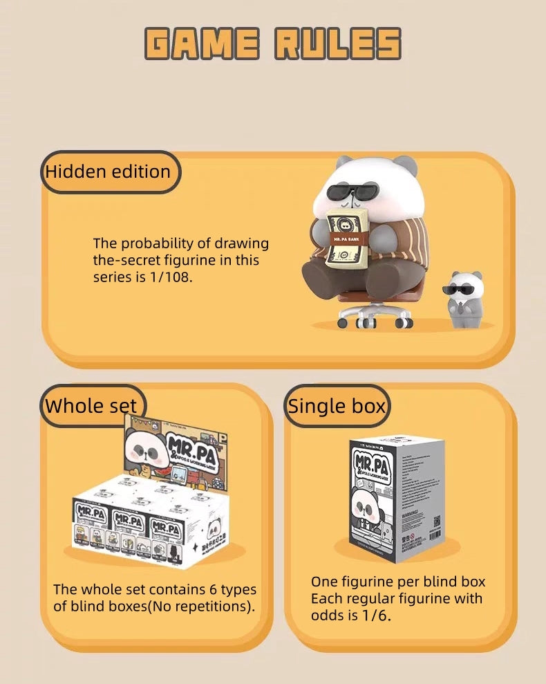 Mr.Pa Panda  Working Week Series Blind Box Figures Toys