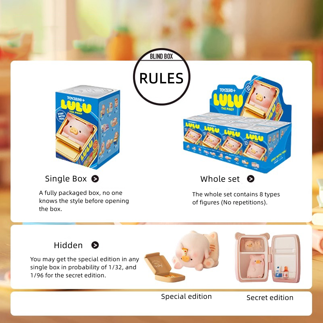 Lulu The Piggy Stay with You Series Cute Pig Figures Collectible Toys Kawaii Birthday Gifts