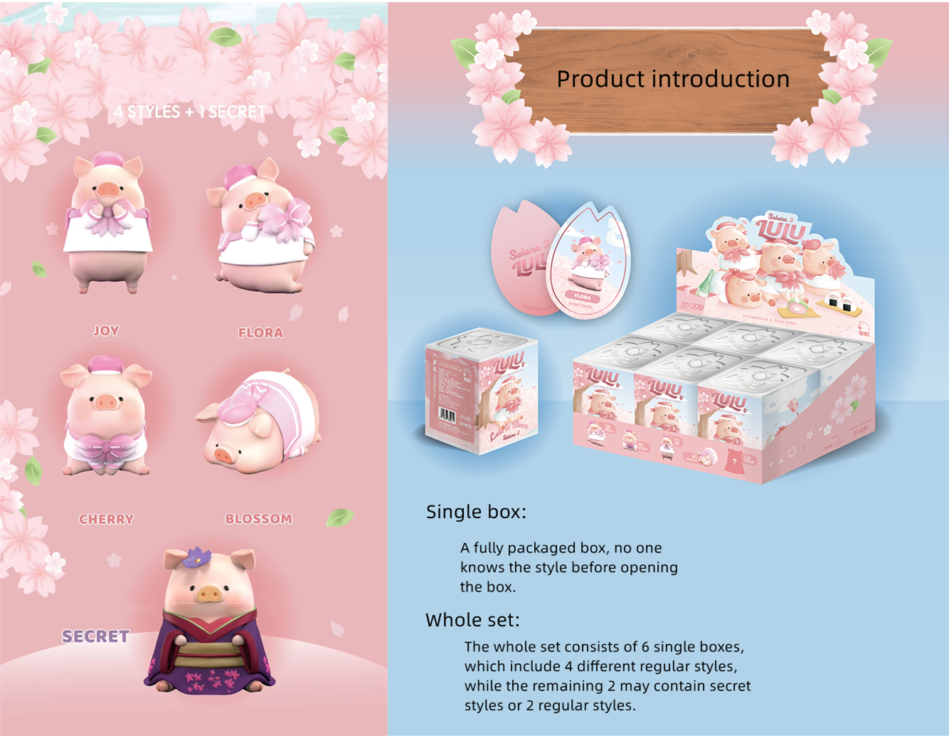 Lulu The Piggy in Bloom Sakura Series Cute Pig Blind Box Figures Collectible Toys Kawaii Birthday Gifts