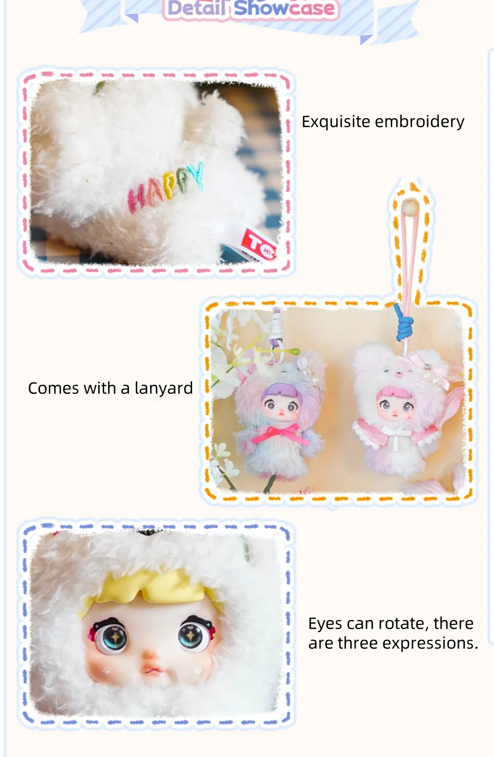 Nommi Baby Series Plush Blind Box Figures Adorable Collectible Pendant for Bags & Keys, Modern Home Decoration