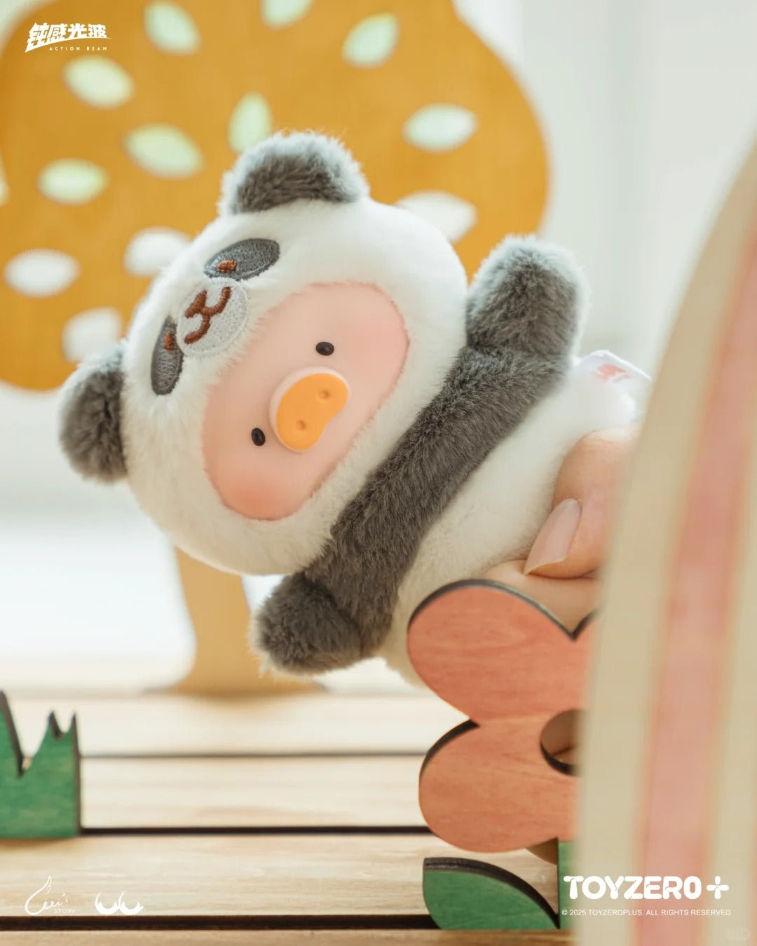 Lulu The Piggy Pig Animal Party Puppet Show Series Fingertip Plush Blind Box Figures Adorable Collectible Pendant for Bags & Keys, Modern Home Decoration