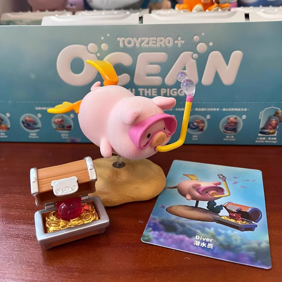 Lulu The Piggy Ocean Series Cute Pig Figures Collectible Toys Kawaii Birthday Gifts
